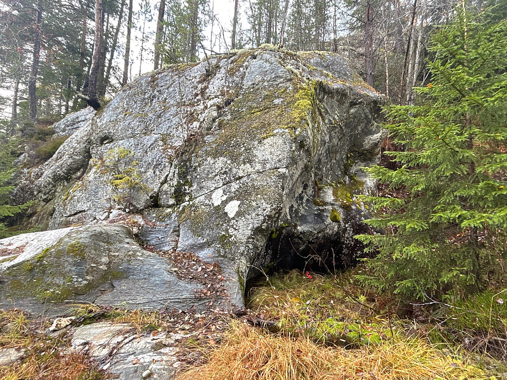 Det har dannet seg en jettegryte i denne steinen for lenge siden.