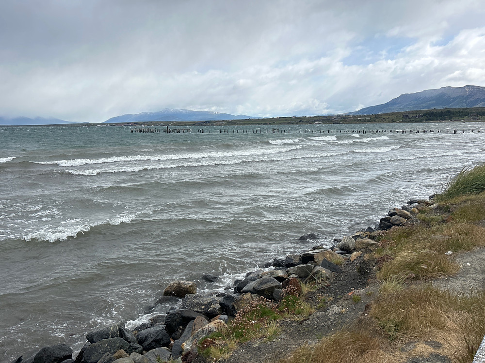 Jeg ble ikke helt fortrolig med geografien her nede siden alt er snudd på hodet:-) Men fjorden som går innover her er Ultima Esperanza nordvestover fra Puerto Natales.