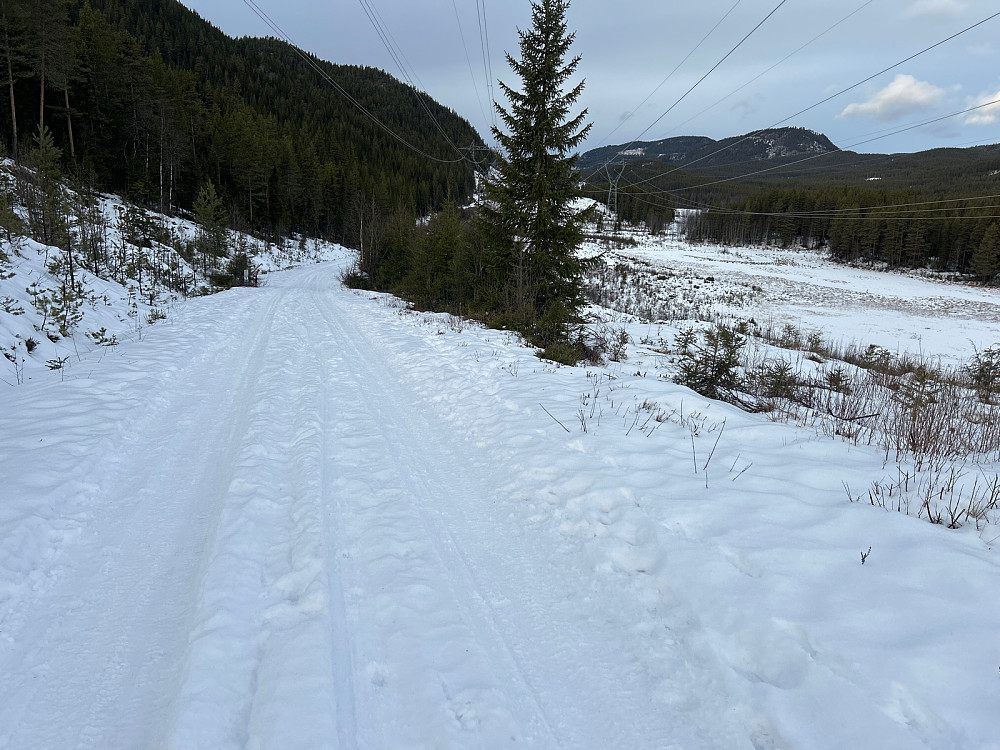 Gikk i hjulsporene bortover denne veien.