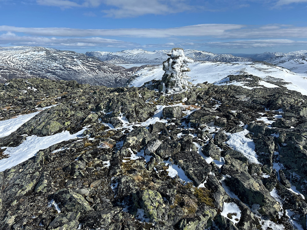 Dagens høyeste: Søtelifjellet på 1594 moh. I bakgrunnen er Veslebotnskarvet det høyeste fjellet.