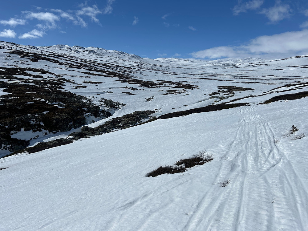 Ganske lite snø innover Bjøbergdalen i påsken.