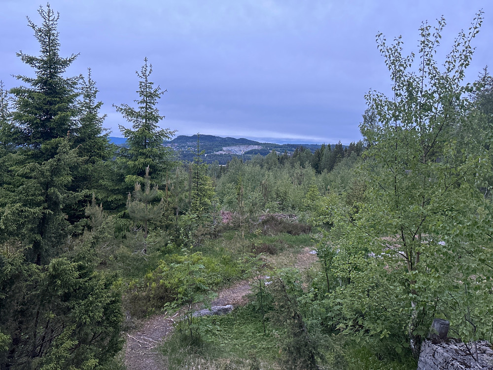 Utsikt nordover mot Lierskogen pukkverk og Kraftkollen.