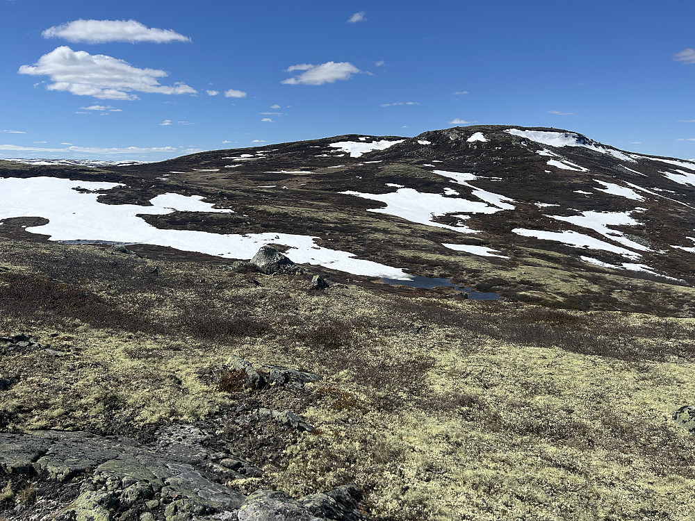 Vi manøvrerte oss mellom snøfonnene på vei opp mot Heinberget.