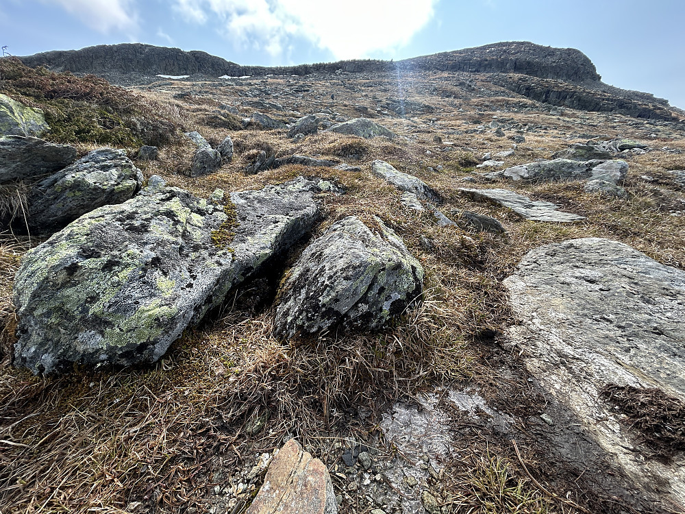 Isrestene ved stien er fra foregående natt som tydeligvis var kald her oppe.