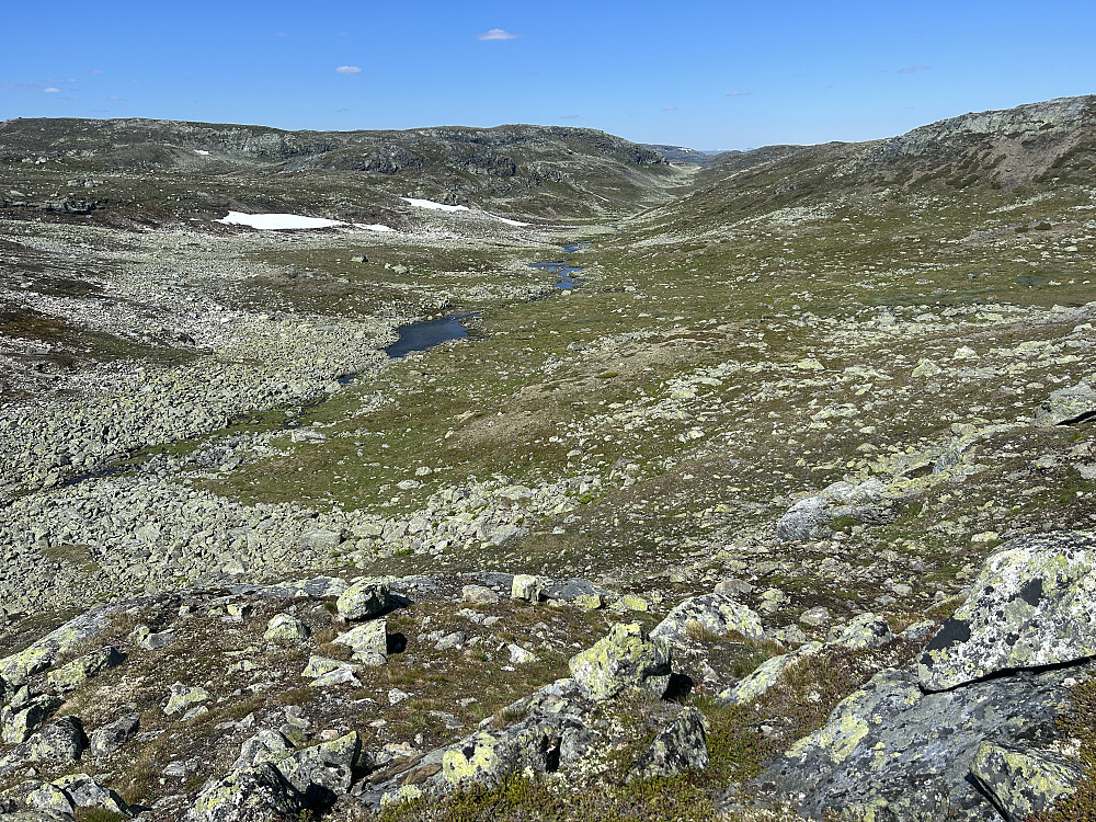 Jeg fulgte ikke samme veien tilbake fra Blyvarden i starten, men fant fort ut at det ville vært lettere å følge samme vei tilbake mot traktorveien.