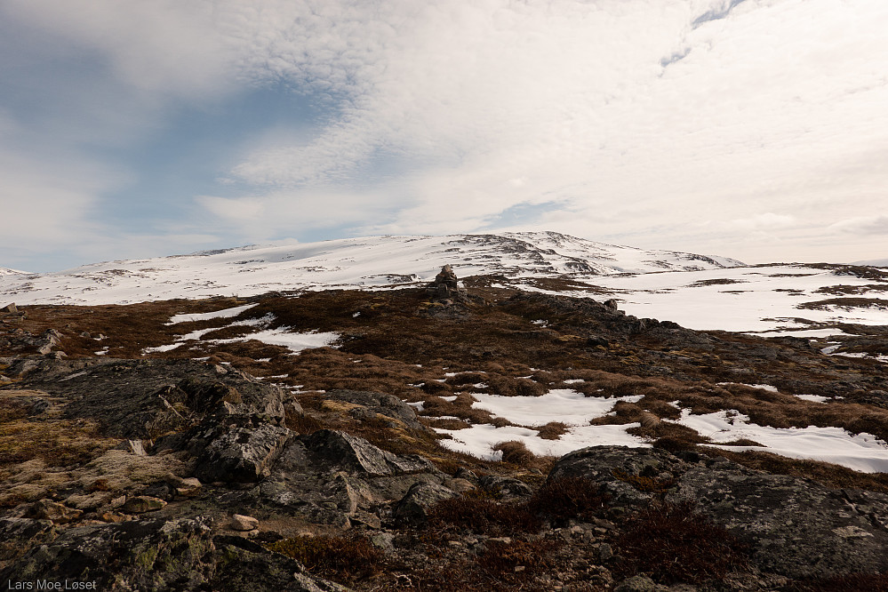 Varden på Børsetfjellet (Gaddfjellet). Peakbook-toppen er plassert litt lenger opp.