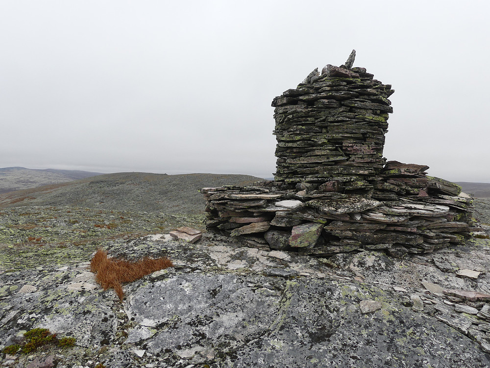 Fra Spekehøan, 1273 moh., og mot den 1 meter høyere Langhøa.
