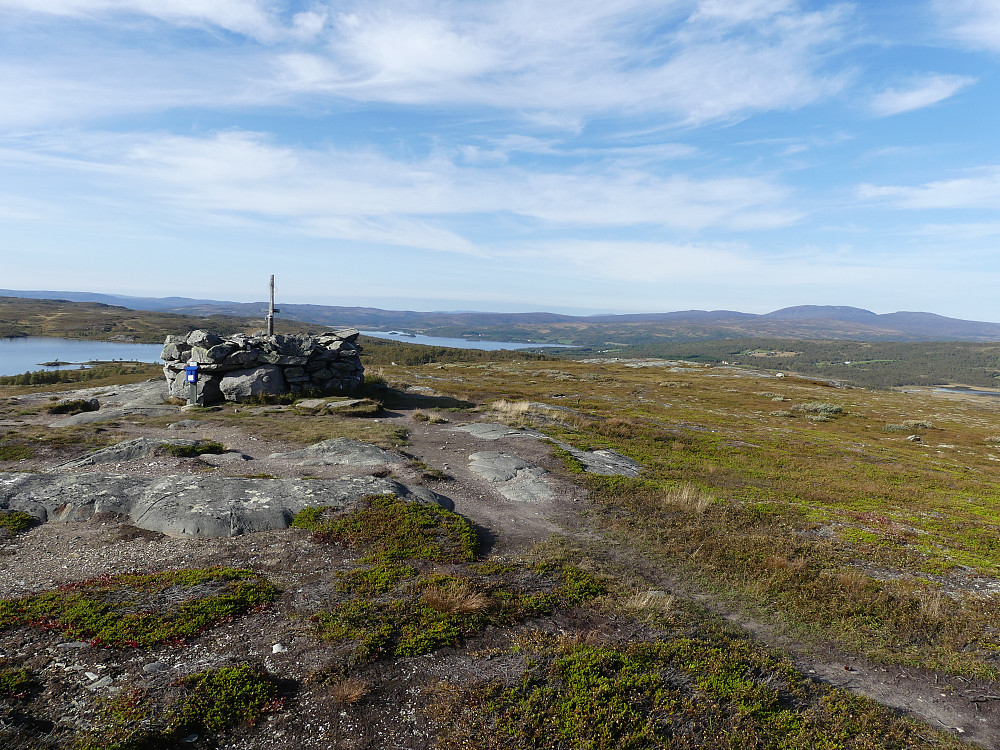På toppen av Qvintushøgda, 911 moh. med utsikt nordover.