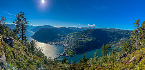 Sogndal sett fra stien til Hesteggi