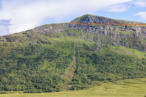 Denne hylla lar en komme fra Ringstaddalen og nå toppen via "Bukketrappa"