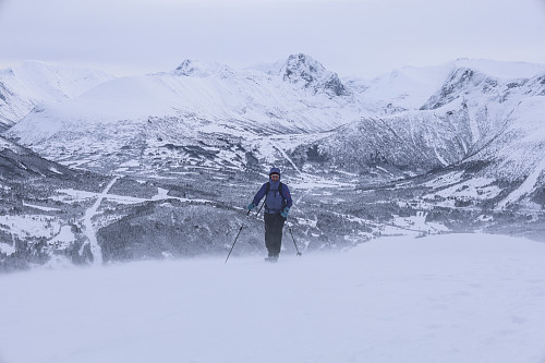 Vindfullt på toppen av Melshornet i dag