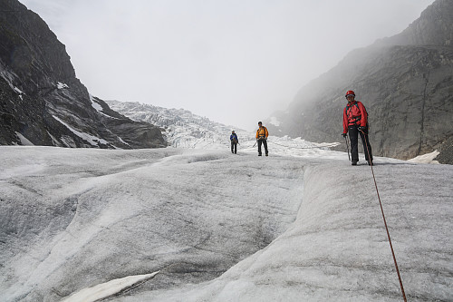 Deilig på Tuftebreen, etter masse regn