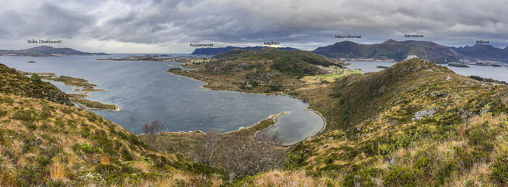 Dimnøya sett fra Røyrafjellet