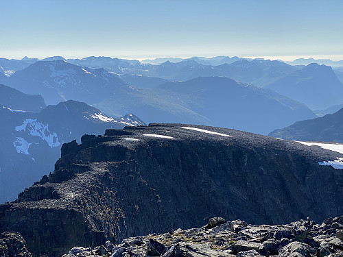 Image #30: Looking back from Mount Store Trolltind towards Mount Vestre Trolltind and Mount Trollklørn.