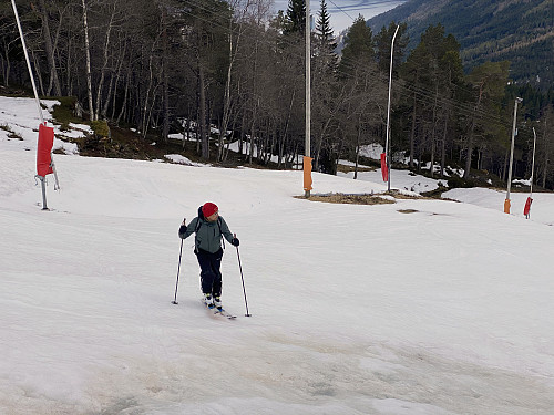 Image #2: Skiing from the parking lot was still possible, though, as the ski lift and the downhill slopes were closed for the season, and it was possible for us to use the slopes to climb the mountain side.
