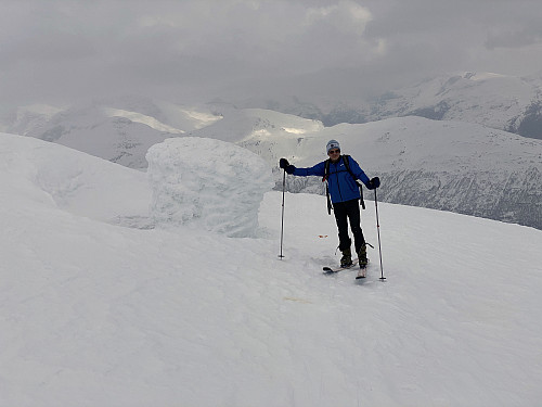 Image #10: Myself standing by the same cairn, just seen from a different angle