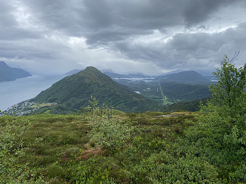 Bilde #4: Utsikt mot Storfjorden, Liafjellet [528 m.o.h.], og Solnørdalen.