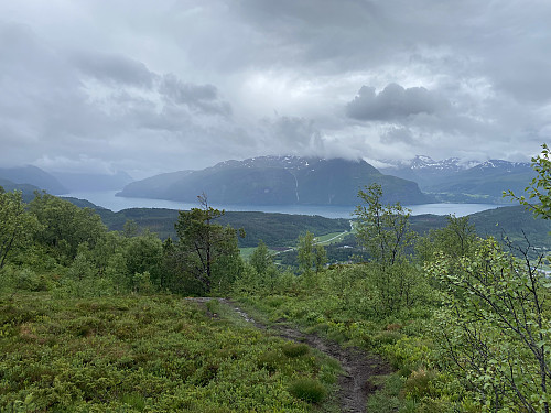 Bilde #5: Utsikt mot Giskemo, Storfjorden og Sykkylvsfjella.