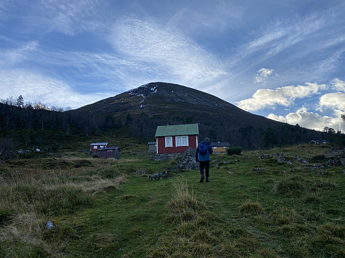 Bilde #2: På Skålsetra [340 m.o.h.] med Skåla [863 m.o.h.] i bakgrunnen.