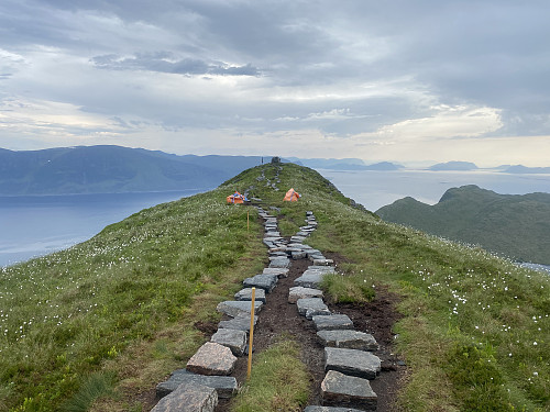 Bilde #13: Oppe på Storhornet, eller ryggen som Storhornet er en del av, pågikk oppgradering av stien.