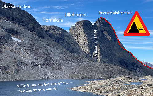 Bilde #2: Samme rute angitt på et bilde tatt fra en annen vinkel.