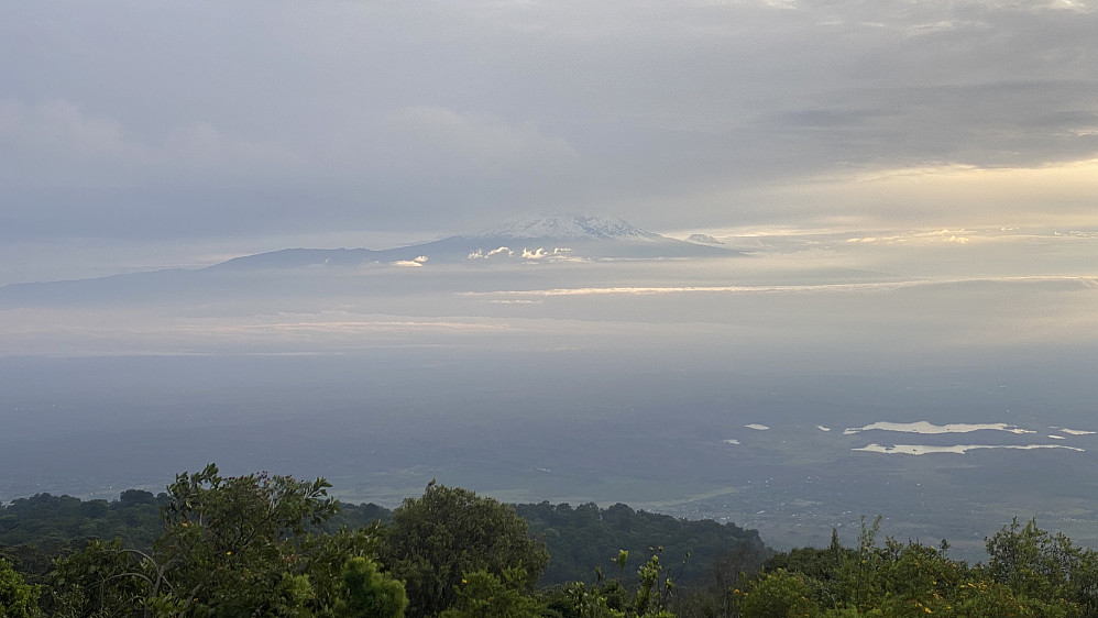 Image #19: The view from the "dining hall tower" towards Mount Kilimanjaro the following morning.
