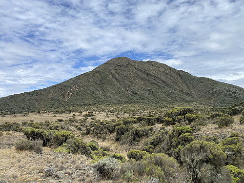 Image #25: A view of "Little Meru", as we leave "the saddle", aiming for the summit of Mount Meru itself.