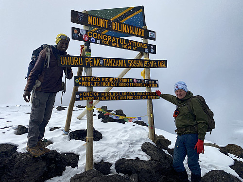 Image #52: Holson and I at the summit. We met a number of guys up there, who had carried a solar panel all the way up; and asked one of them to shoot our picture.