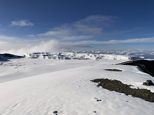 Image #61: A view from Mount Kibo towards the northern ice field.