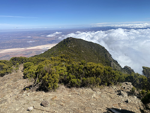 Image #15: View along the north ridge of the mountain. This ridge offers an alternative, and shorter route up to the summit.