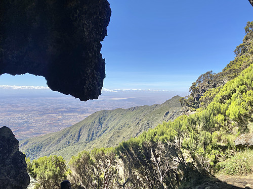 Image #17: View from the upper cave along the mountain ridge that we had ascended.