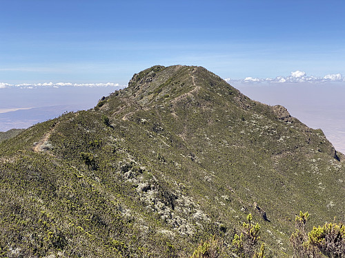 Image #19: The secondary peak on the west ridge of the mountain, with the highest point between the summit and the Hanang Public Camp site.