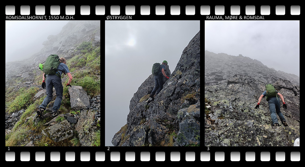Bilde ## 1-3: På vei opp østryggen av Romsdalshornet. Foto: Lisa S. Bakken.