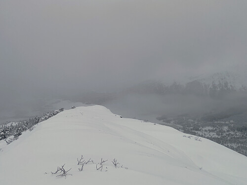 Bilde #9: Utover Engsetdalen var det dårlig utsikt denne dagen på grunn av skydekket.