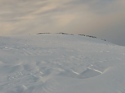 Bilde #9: Jeg nærmer meg en knaus ca. 991 m.o.h., som ligger slik til at man ikke ser toppen før man er oppe på denne.