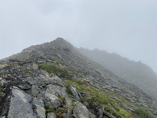 Bilde #26: Jeg nærmer meg toppen på Øspetinden [1228 m.o.h.].