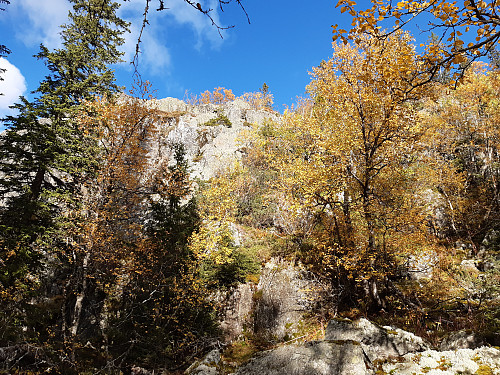Bratte fjellside.