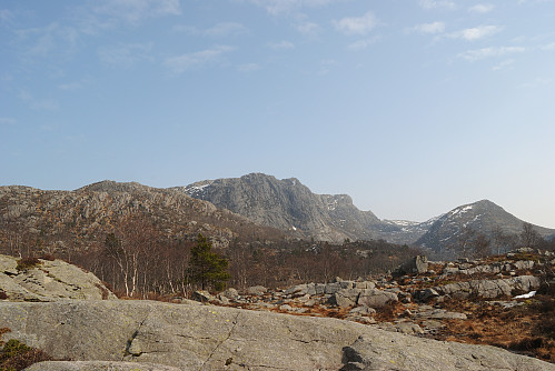 Bynuten i bakgrunnen.