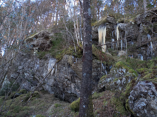 Istappar ved Munnharpehaugen.