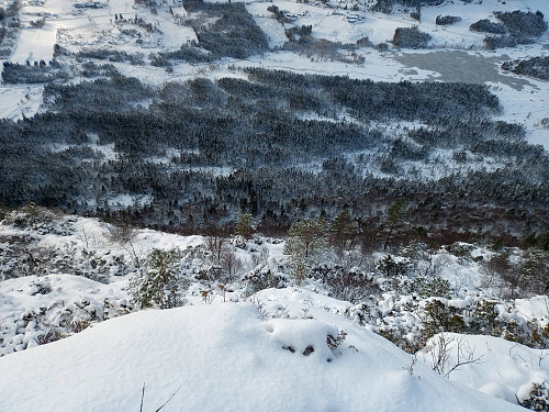 Utsyn ned mot Løkjen og Skartlandsvatnet.