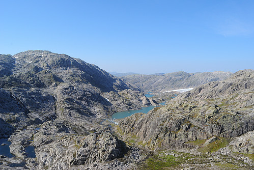 Til venstre kan ein sjå Klagenut, som ruver over Inste Botnane.