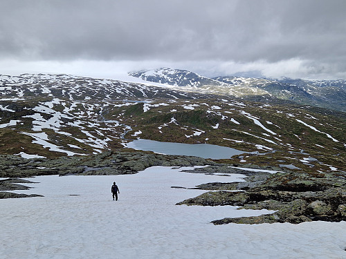 Kort pause på toppen av Skurvenosi, og lett ned att