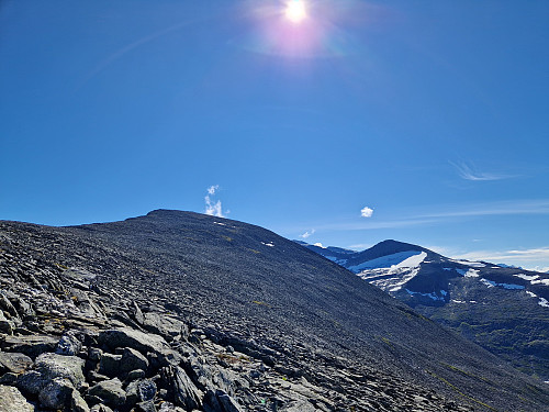Veldig god sti til Hegguraksla, vidare mykje stein, men stort sett fint å gå