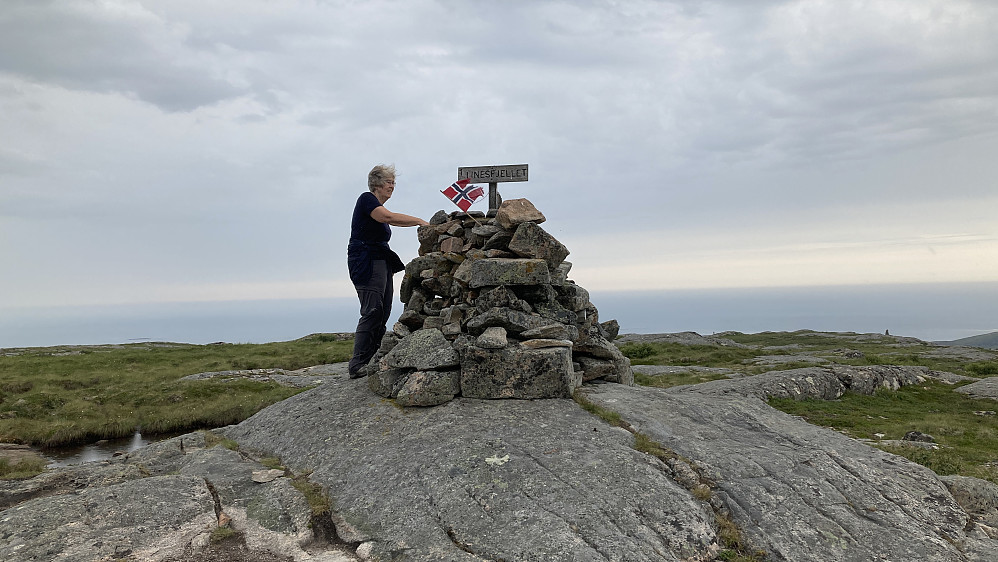 Astrid ved varden på Linesfjellet