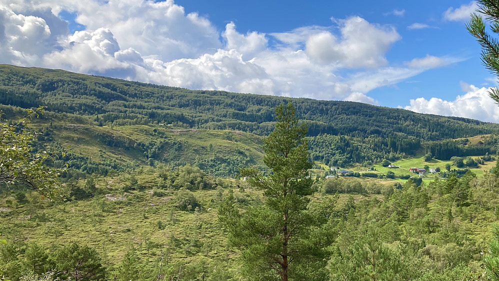 Utsikt vestover mot Kvamsdalen og Kvamme fra Storsåta