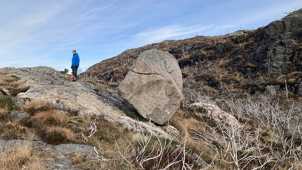 Spesiell stein/flyttblokk på stien mot Lyderhorn - har den noe navn?
