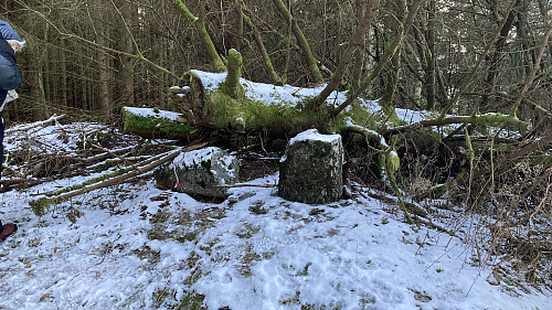 De to delene av Orrehaugen søyle på toppen av Orrhaugane 168