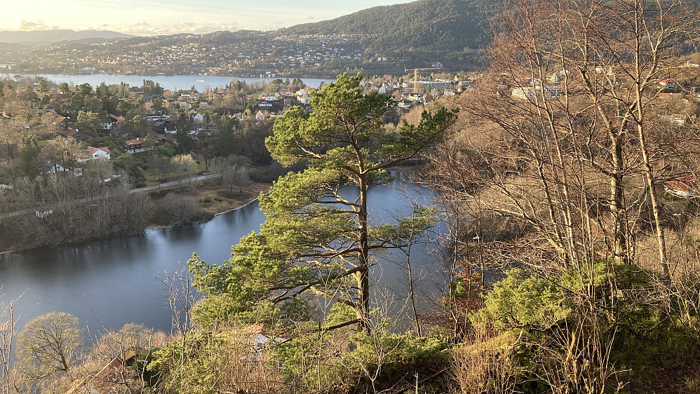 Nydelig utsikt! Myravannet rett nedenunder,   Nordåsvannet og Bønes i bakgrunnen