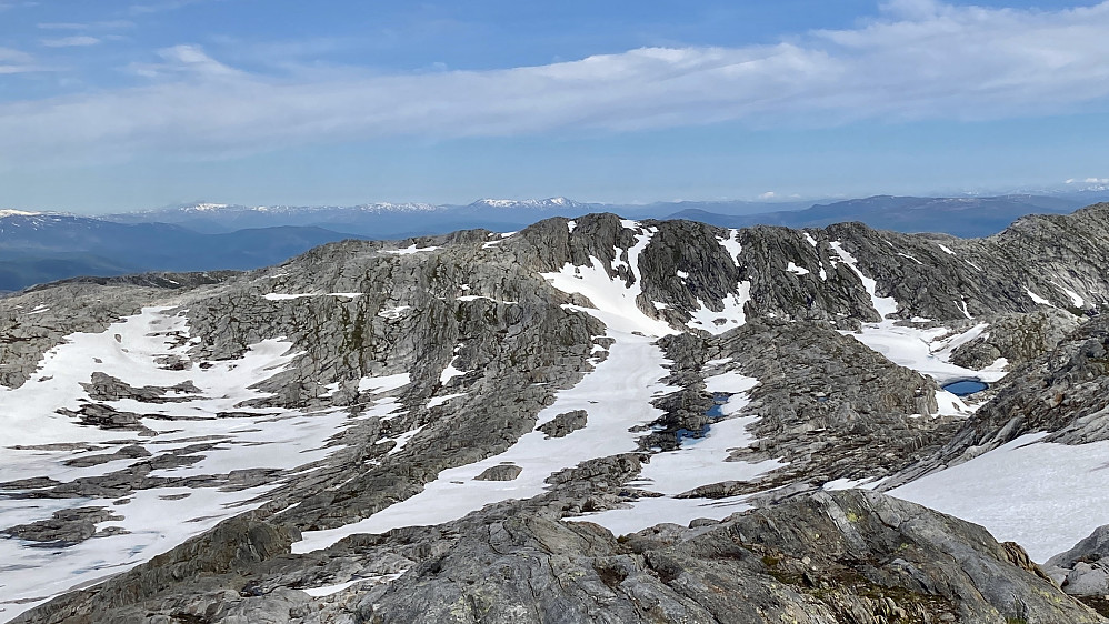Hallvardtinden i senter av bildet sett fra Nordtoven