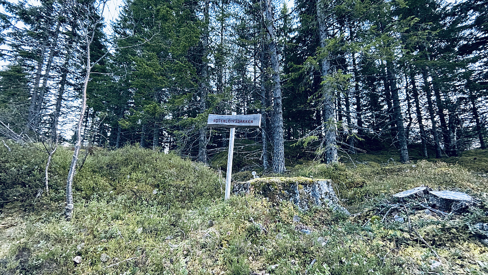 Øverst i Rotekleivbakken ved gården/hytten Bakken. Navnet kommer av at det var rodeskifte og grind mellom gårdene Skiple og Øvsthus på stedet